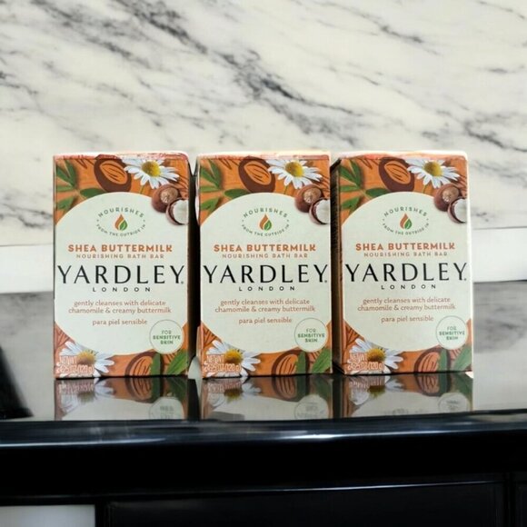 3 Yardley® London Shea Buttermilk Bar Soap NOURISHING Bath BAR 4.25oz - Picture 1 of 11